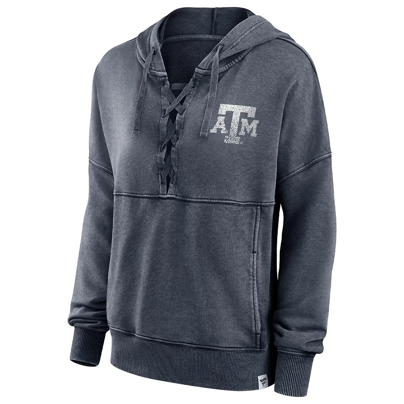 Fanatics Heathered Charcoal Texas AM Aggies Overall Speed Lace-Up Pullover Hoodie