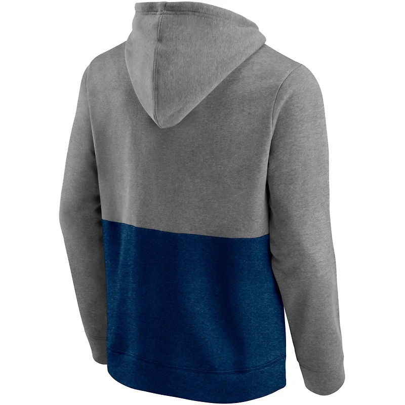 Fanatics Heathered Gray/Deep Sea Seattle Kraken Block Party Classic Arch Signature Pullover Hoodie