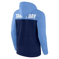 Fanatics Heathered Light Blue Tampa Bay Rays Blown Away Full-Zip Hoodie