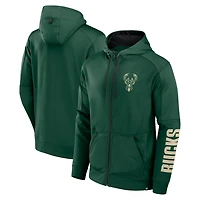 Fanatics Hunter Milwaukee Bucks Baller Defender Performance Full-Zip Hoodie