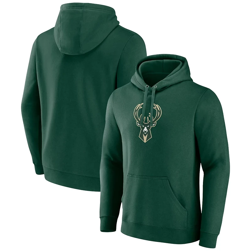 Fanatics Hunter Milwaukee Bucks Primary Logo Pullover Hoodie