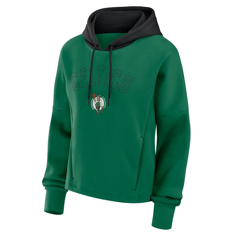 Fanatics Kelly Boston Celtics Post Up Boxy Pullover Hoodie