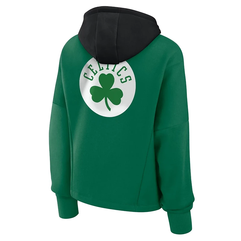 Fanatics Kelly Boston Celtics Post Up Boxy Pullover Hoodie