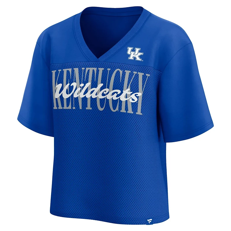 Fanatics Kentucky Wildcats Tall Script Overlay Mesh V-Neck Fashion Top