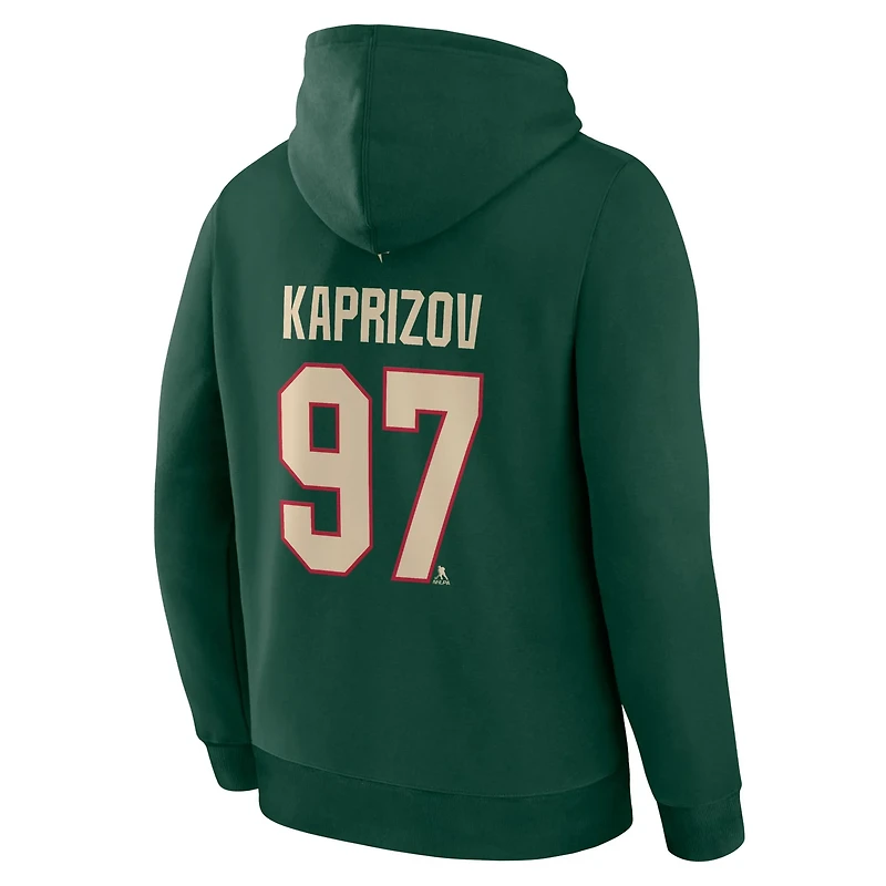 Fanatics Kirill Kaprizov Minnesota Wild Authentic Stack Name  Number Hoodie