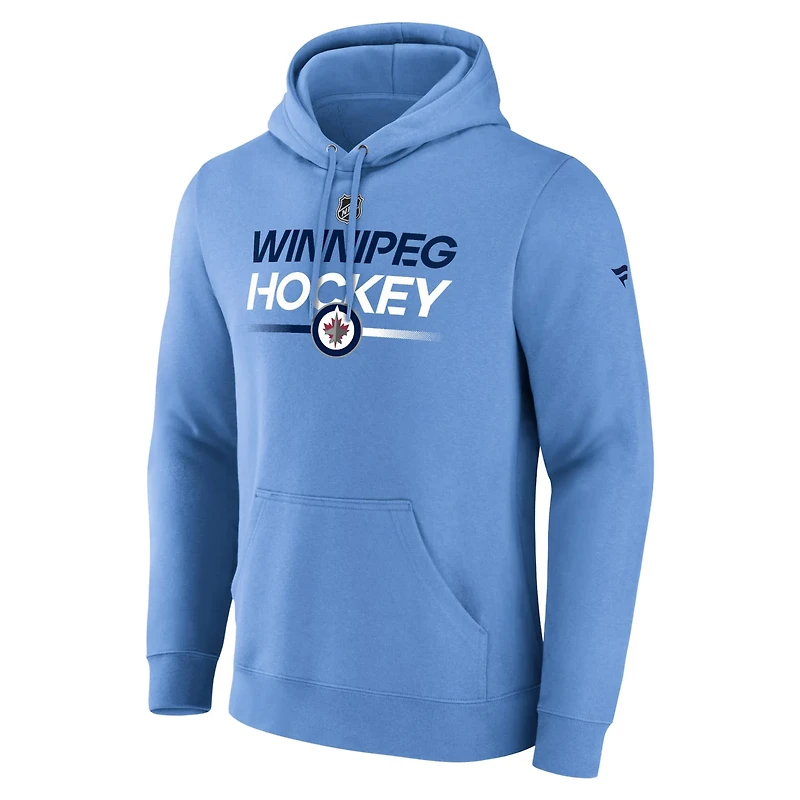 Fanatics Light Winnipeg Jets Alternate Wordmark Fleece Pullover Hoodie