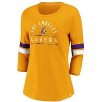 Fanatics Los Angeles Lakers Iconic Prolific Modern 3 4-Sleeve T-Shirt