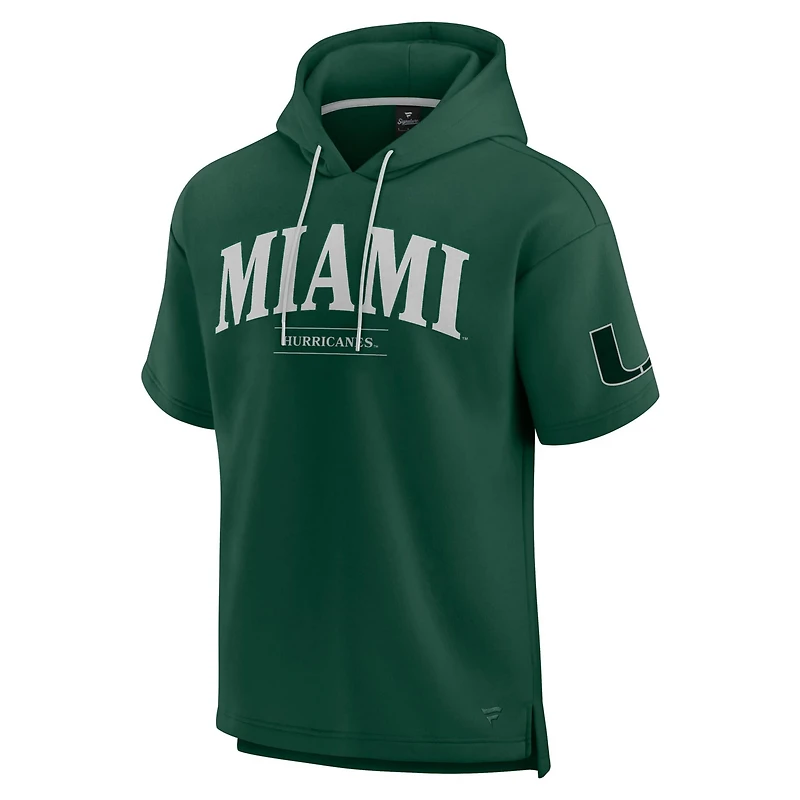 Fanatics Miami Hurricanes Ready Short Sleeve Pullover Hoodie