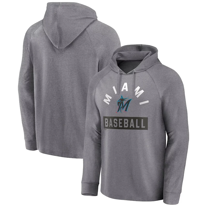 Fanatics Miami Marlins No Time Off Raglan Pullover Hoodie