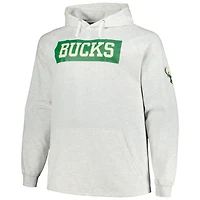 Fanatics Milwaukee Bucks Big  Tall Raglan Tri-Blend Pullover Hoodie