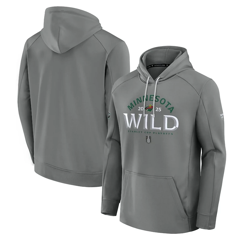 Fanatics Minnesota Wild 2025 Stanley Cup Playoffs Authentic Pro Rink Fly Fleece Pullover Hoodie