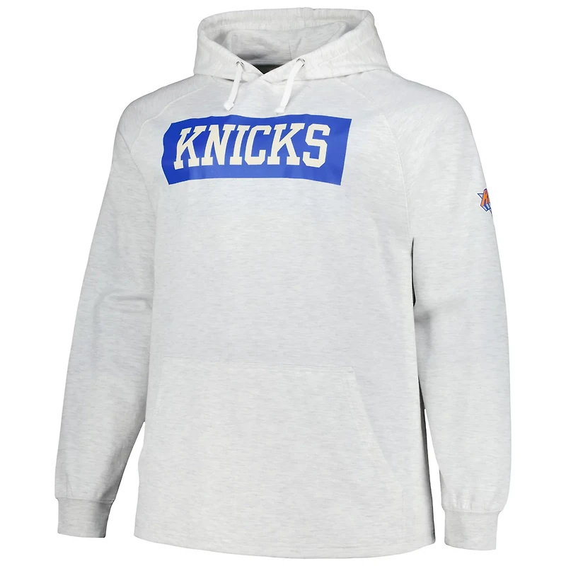 Fanatics New York Knicks Big  Tall Raglan Tri-Blend Pullover Hoodie