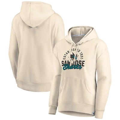 Fanatics Oatmeal San Jose Sharks Carry the Puck Pullover Hoodie Sweatshirt