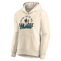 Fanatics Oatmeal San Jose Sharks Carry the Puck Pullover Hoodie Sweatshirt