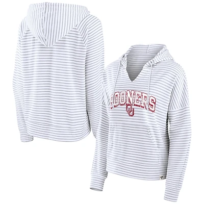 Fanatics Oklahoma Sooners Striped Notch Neck Pullover Hoodie