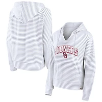 Fanatics Oklahoma Sooners Striped Notch Neck Pullover Hoodie