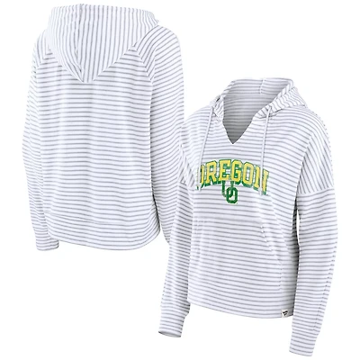 Fanatics Oregon Ducks Striped Notch Neck Pullover Hoodie