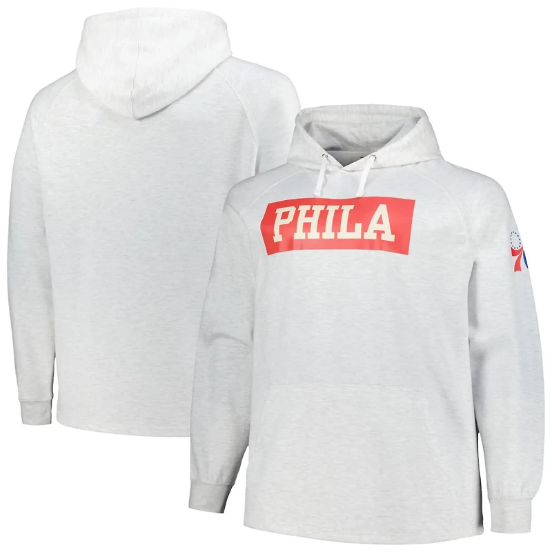 Fanatics Philadelphia 76ers Big Tall Raglan Tri-Blend Pullover Hoodie
