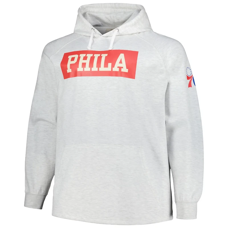 Fanatics Philadelphia 76ers Big Tall Raglan Tri-Blend Pullover Hoodie