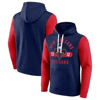 Fanatics Red New Orleans Pelicans Attack Colorblock Pullover Hoodie