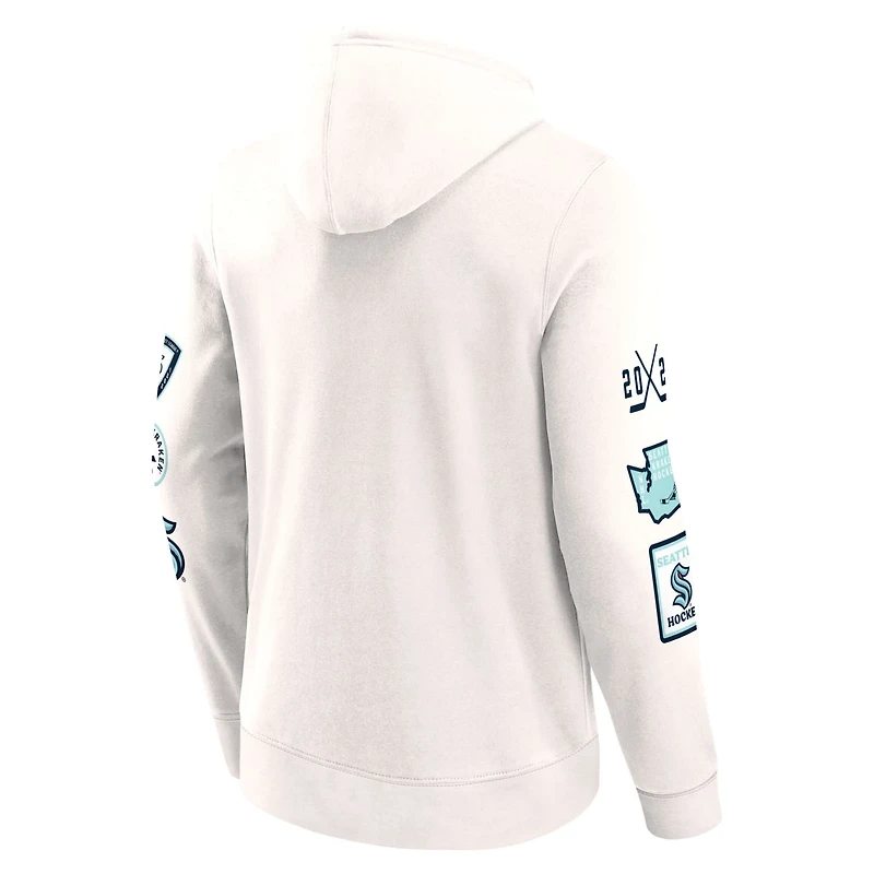 Fanatics Seattle Kraken Letterman Fleece Pullover Hoodie