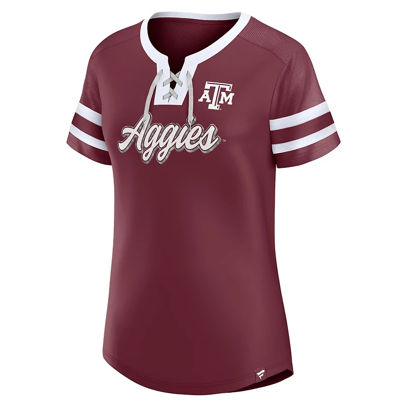 Fanatics Texas AM Aggies Iconic Athena Lace-Up T-Shirt