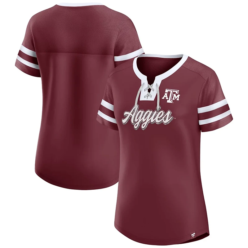 Fanatics Texas AM Aggies Iconic Athena Lace-Up T-Shirt
