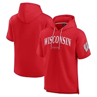 Fanatics Wisconsin Badgers Ready Short Sleeve Pullover Hoodie
