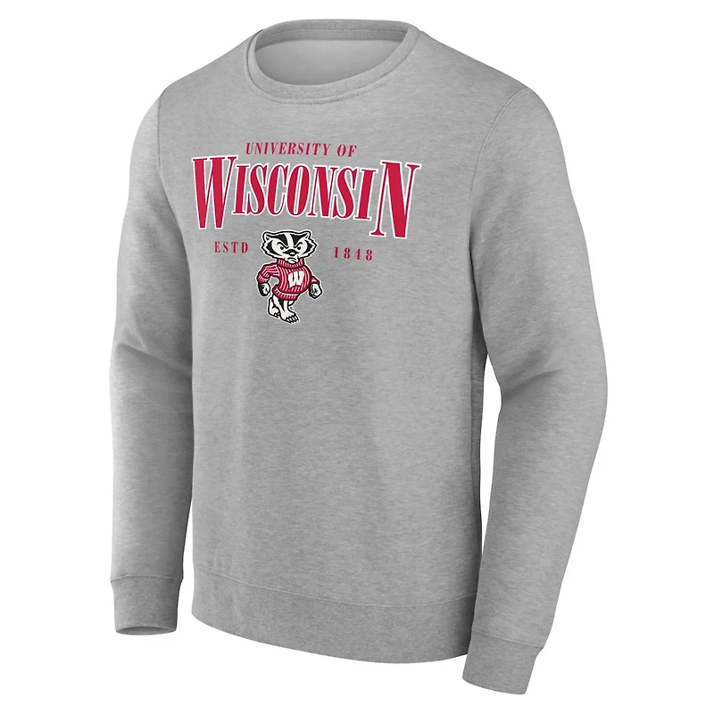 Fanatics Wisconsin Badgers True Classics Act Fast Fleece Pullover Sweatshirt