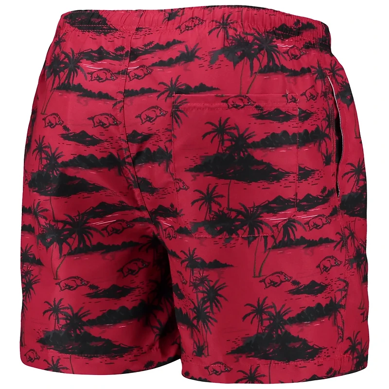 FOCO Arkansas Razorbacks Island Palm Swim Trunks