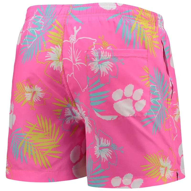 FOCO Clemson Tigers Neon Floral Swim Trunks