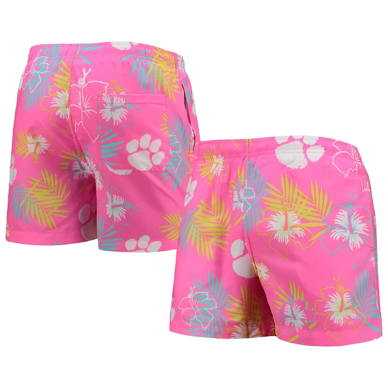 FOCO Clemson Tigers Neon Floral Swim Trunks