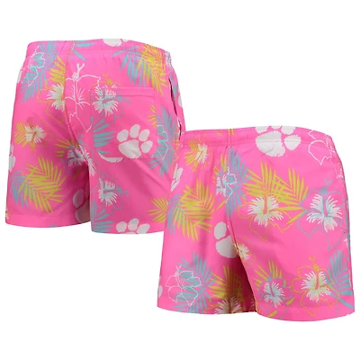 FOCO Clemson Tigers Neon Floral Swim Trunks