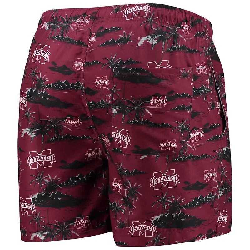 FOCO Mississippi State Bulldogs Island Palm Swim Trunks