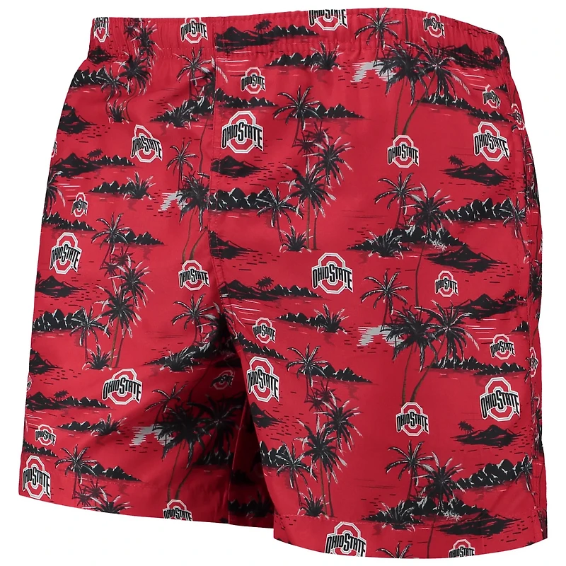 FOCO Ohio State Buckeyes Island Palm Swim Trunks