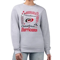 G-III 4Her by Carl Banks Carolina Hurricanes Collage Graphic Fleece Long Sleeve Pullover Sweatshirt