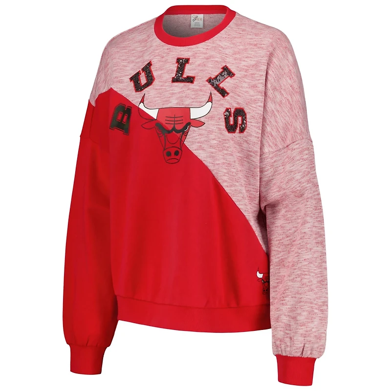 G-III 4Her by Carl Banks Chicago Bulls Benches Split Pullover Sweatshirt