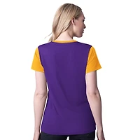 G-III 4Her by Carl Banks LSU Tigers Racer Crewneck Ringer T-Shirt