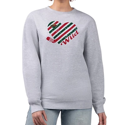 G-III 4Her by Carl Banks Minnesota Wild Heart Graphic Pullover Sweatshirt