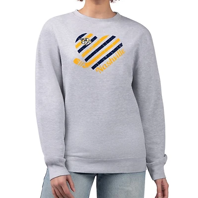 G-III 4Her by Carl Banks Nashville Predators Heart Graphic Pullover Sweatshirt