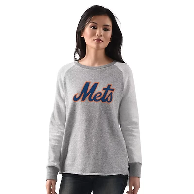 G-III 4Her by Carl Banks New York Mets Gridiron Raglan Pullover Sweatshirt