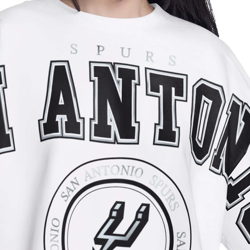 G-III 4Her by Carl Banks San Antonio Spurs Bleachers Cropped French Terry Sweatshirt