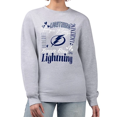 G-III 4Her by Carl Banks Tampa Bay Lightning Collage Graphic Fleece Long Sleeve Pullover Sweatshirt
