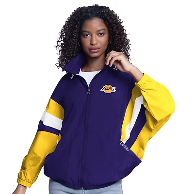 G-III Sports by Carl Banks Gold Los Angeles Lakers Game News Oversized Full-Zip Hoodie Jacket