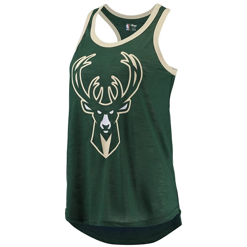 G-III Sports by Carl Banks Hunter Milwaukee Bucks Showdown Scoop-Neck Racerback Tank Top