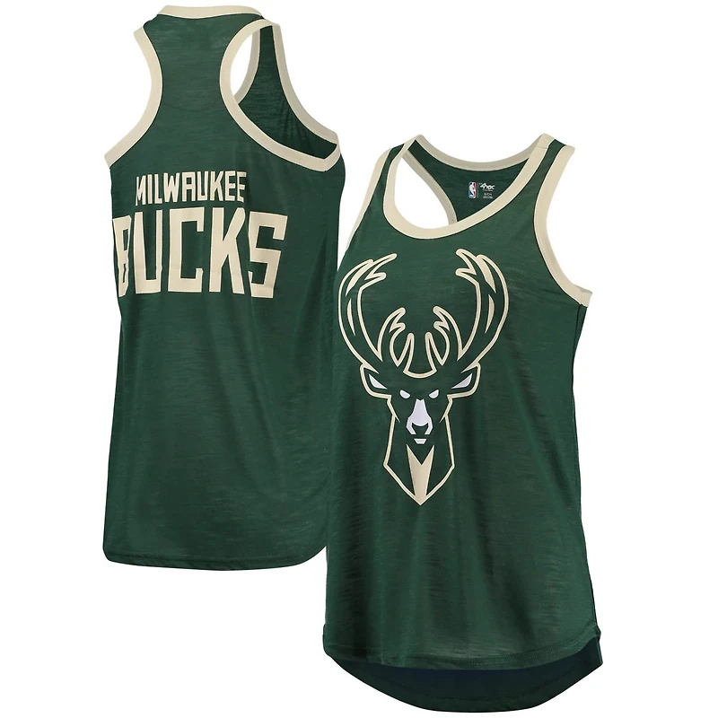 G-III Sports by Carl Banks Hunter Milwaukee Bucks Showdown Scoop-Neck Racerback Tank Top