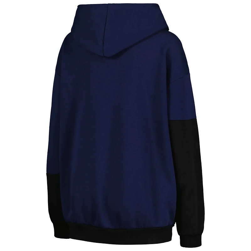 Gameday Couture /Black West Virginia Mountaineers Matchmaker Diagonal Cowl Pullover Hoodie