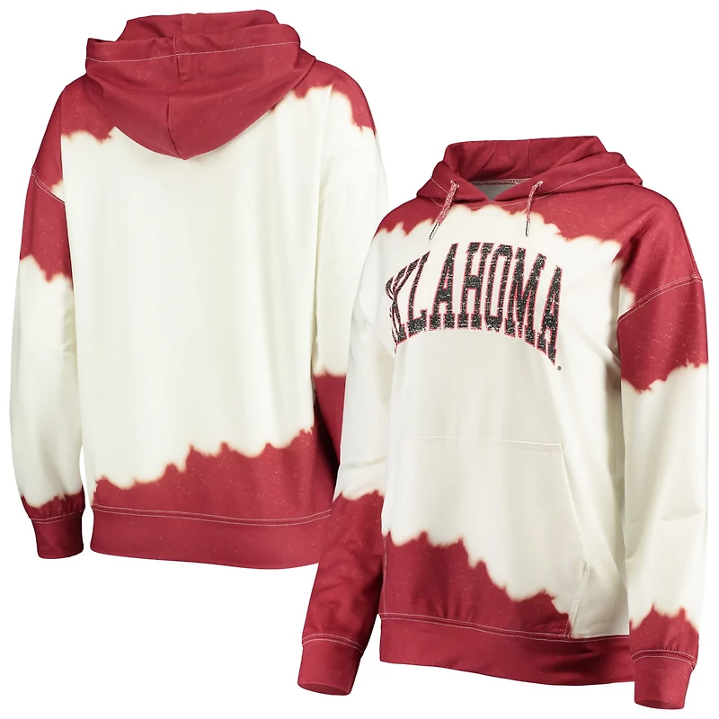 Gameday Couture Crimson Oklahoma Sooners For the Fun Double Dip-Dyed Pullover Hoodie