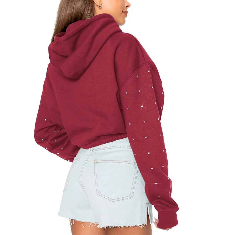 Gameday Couture Florida State Seminoles Can't Lose Rhinestone Cropped Pullover Hoodie