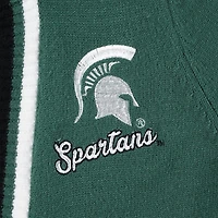 Gameday Couture Michigan State Spartans One More Round Tri-Blend Striped Hooded Cardigan Sweater